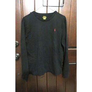 Polo Ralph Lauren Shirt Mens Lg Black Custom Slim Fit Crew Neck Classic Preppy